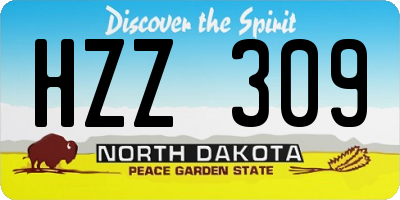 ND license plate HZZ309