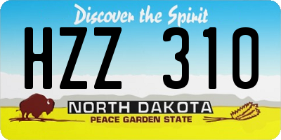 ND license plate HZZ310