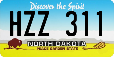 ND license plate HZZ311