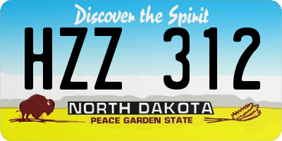 ND license plate HZZ312