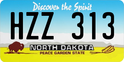ND license plate HZZ313
