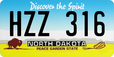 ND license plate HZZ316