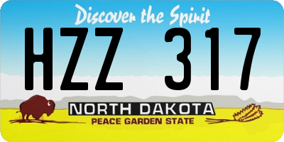 ND license plate HZZ317