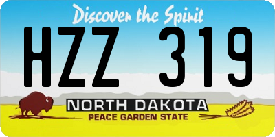 ND license plate HZZ319