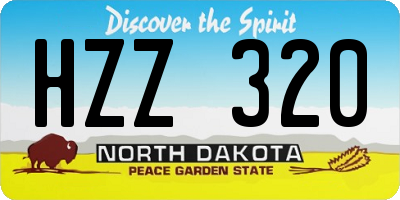 ND license plate HZZ320