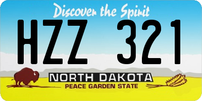 ND license plate HZZ321