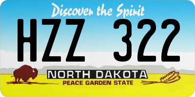 ND license plate HZZ322