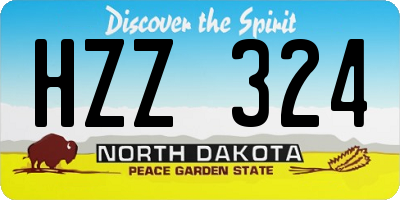ND license plate HZZ324