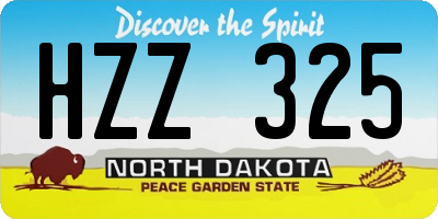 ND license plate HZZ325