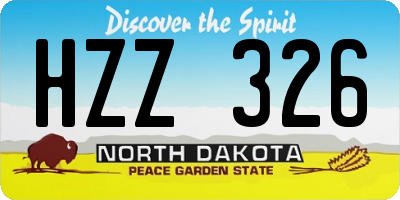 ND license plate HZZ326