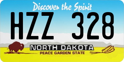 ND license plate HZZ328