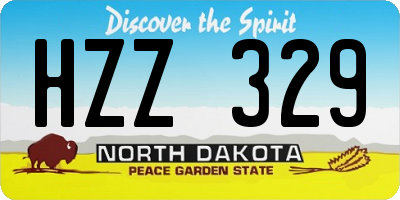 ND license plate HZZ329