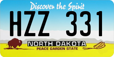 ND license plate HZZ331