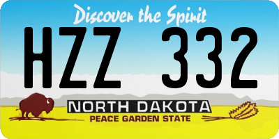 ND license plate HZZ332