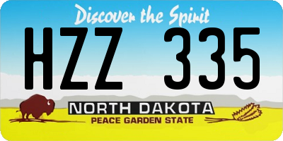 ND license plate HZZ335