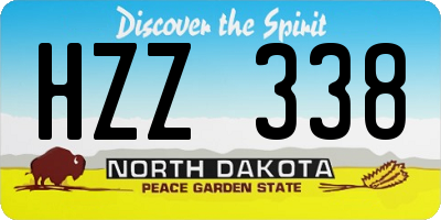 ND license plate HZZ338
