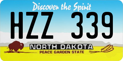 ND license plate HZZ339