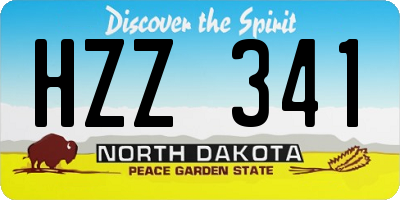 ND license plate HZZ341