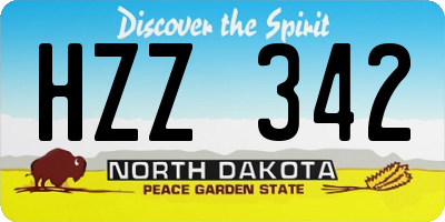 ND license plate HZZ342