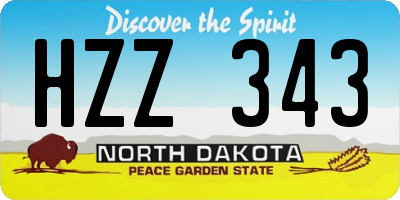 ND license plate HZZ343