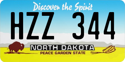 ND license plate HZZ344