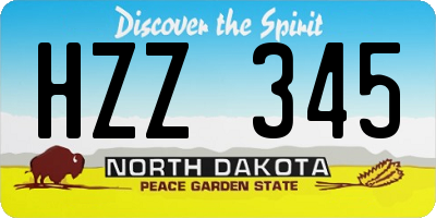 ND license plate HZZ345
