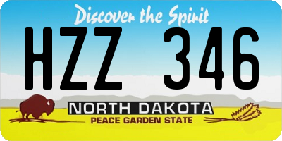 ND license plate HZZ346