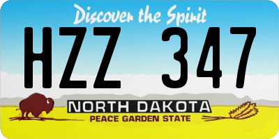 ND license plate HZZ347