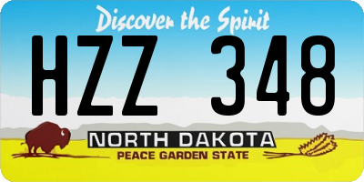 ND license plate HZZ348
