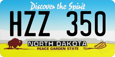 ND license plate HZZ350