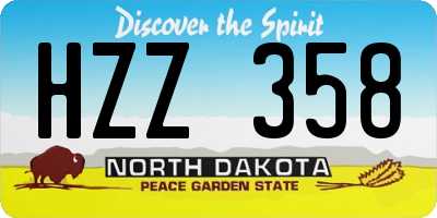 ND license plate HZZ358