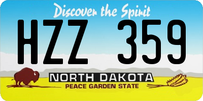 ND license plate HZZ359