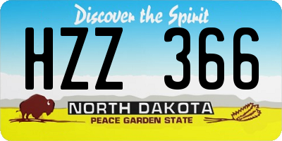 ND license plate HZZ366