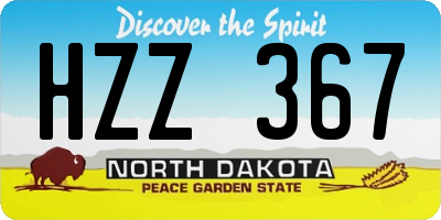 ND license plate HZZ367