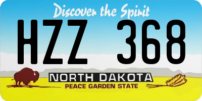 ND license plate HZZ368