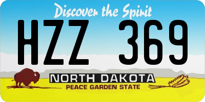ND license plate HZZ369