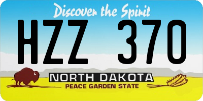 ND license plate HZZ370