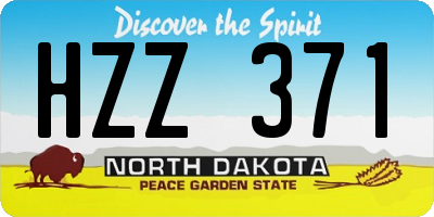 ND license plate HZZ371
