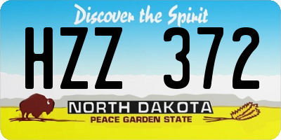 ND license plate HZZ372