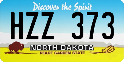 ND license plate HZZ373