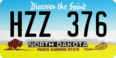 ND license plate HZZ376