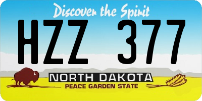 ND license plate HZZ377