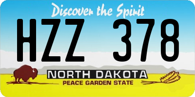 ND license plate HZZ378