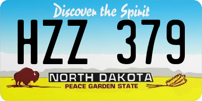 ND license plate HZZ379