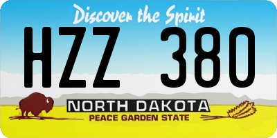 ND license plate HZZ380
