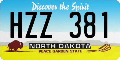 ND license plate HZZ381