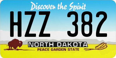 ND license plate HZZ382