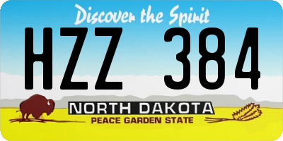 ND license plate HZZ384