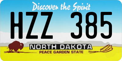 ND license plate HZZ385