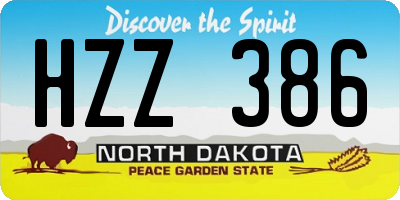 ND license plate HZZ386